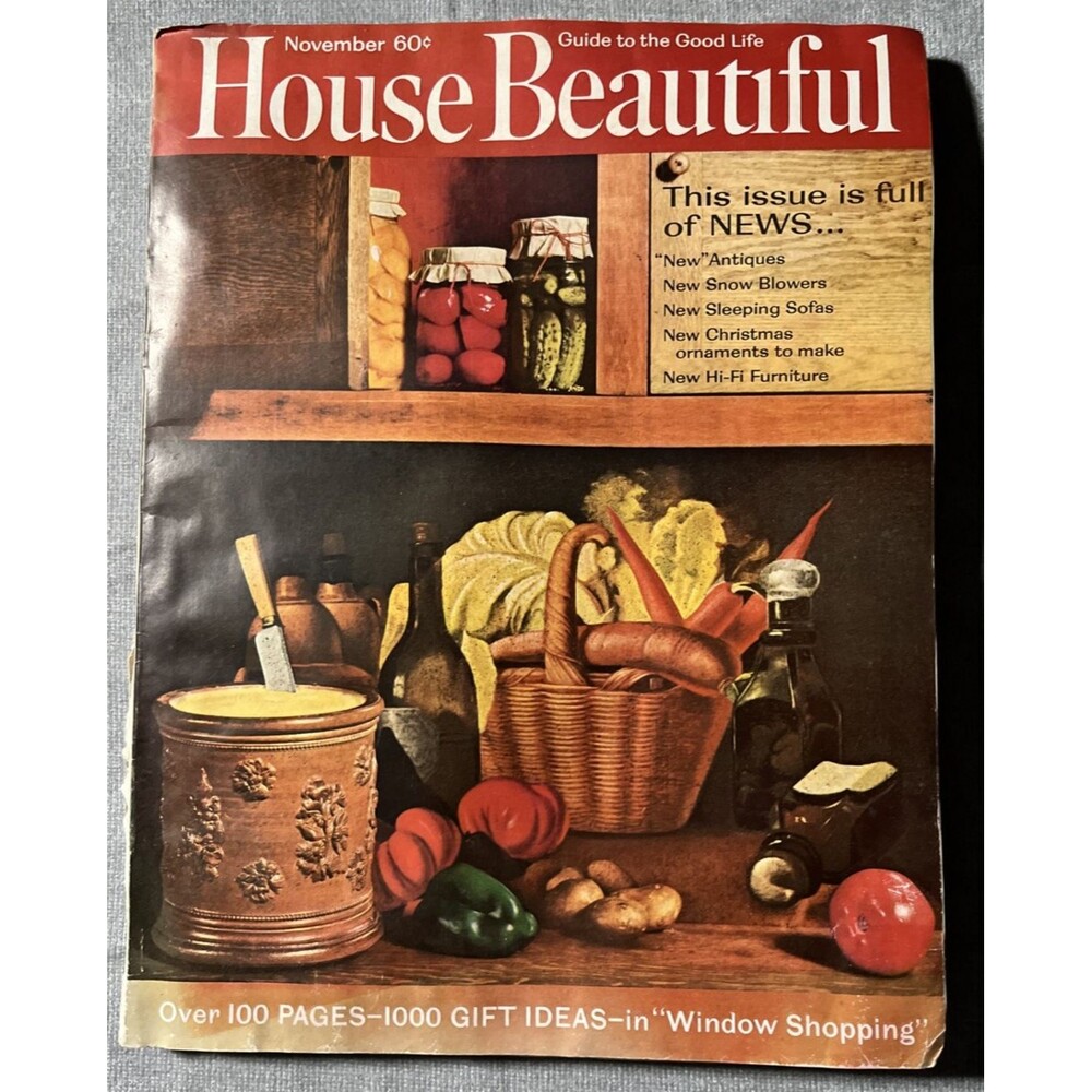House Beautiful Magazine Nov 1963 Vintage Ads Crafting Decoupage Art